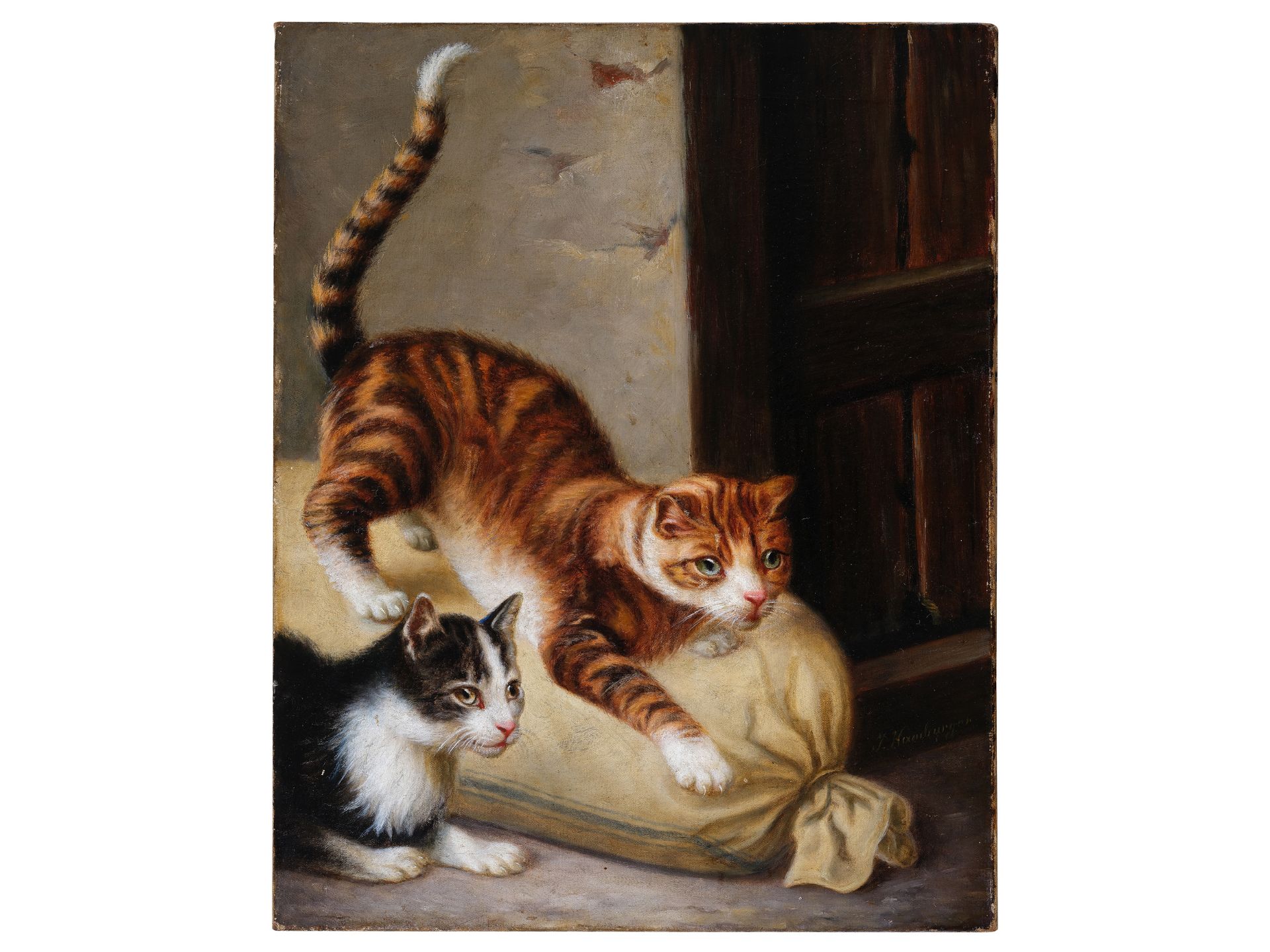 Julius Hamburger, 
Bratislava 1830 - 1909 Vienna, 
Cats