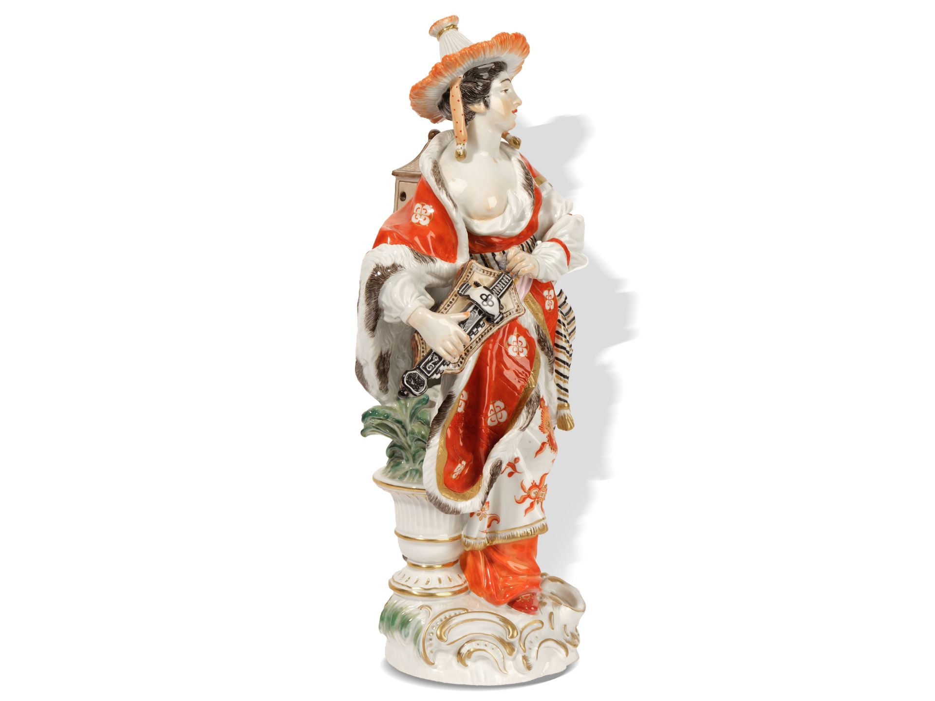 Meissen porcelain, 
Chinese hurdy-gurdy player, 
Porcelain