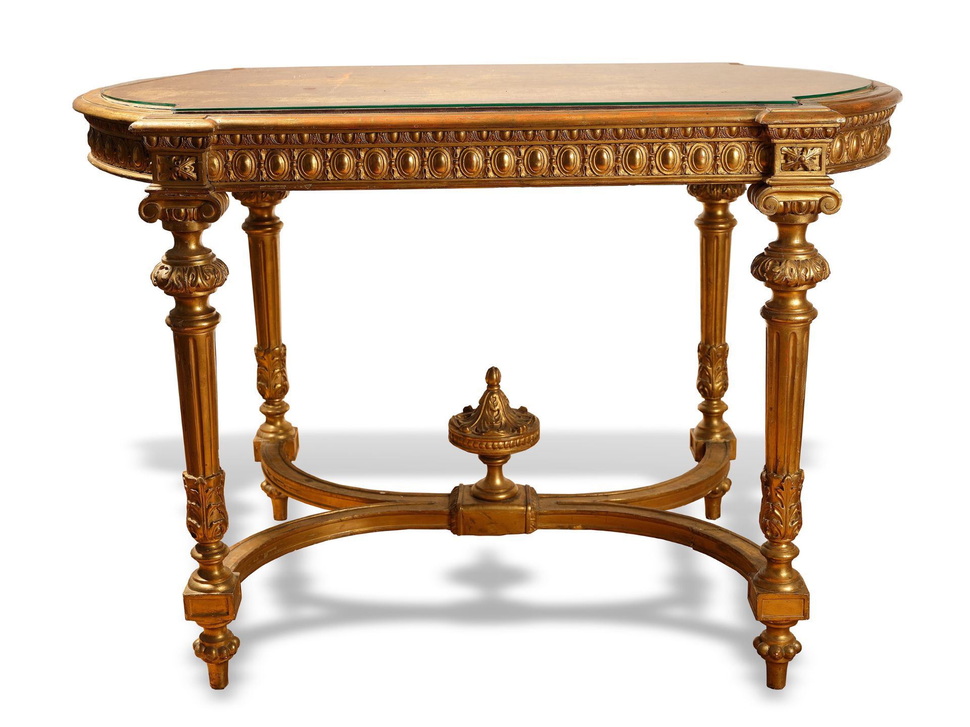 Salon table, 
Ca. 1870, 
Wood carved & gilt - Image 2 of 4