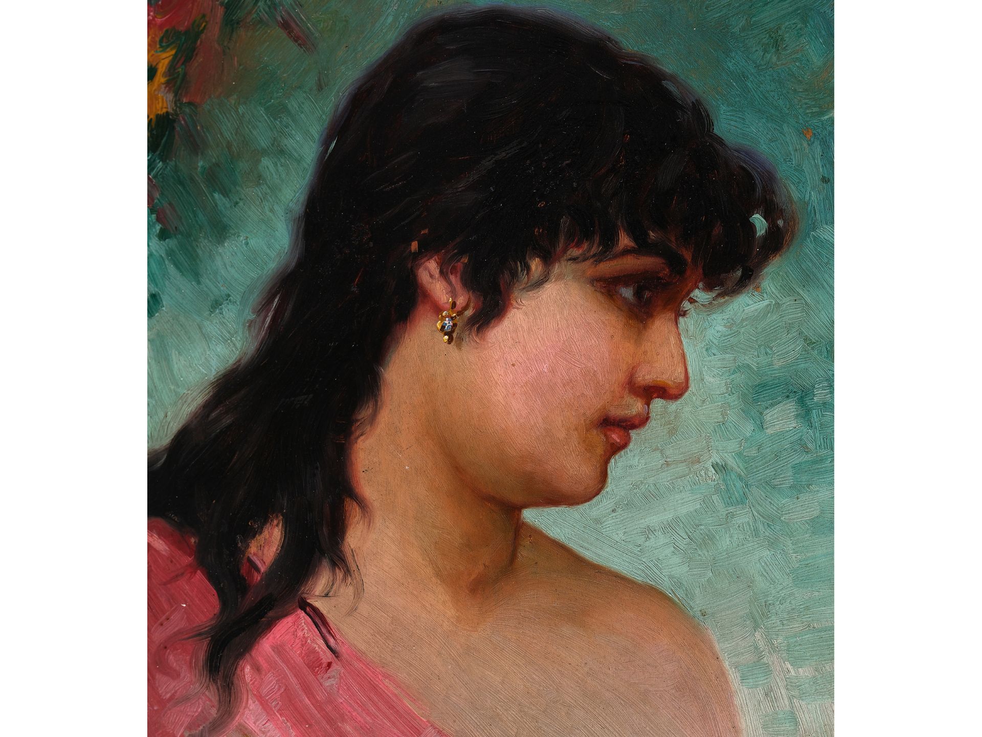 Polish painter, 
T. Sliwinsky, 
Portrait of a southern woman - Image 2 of 4