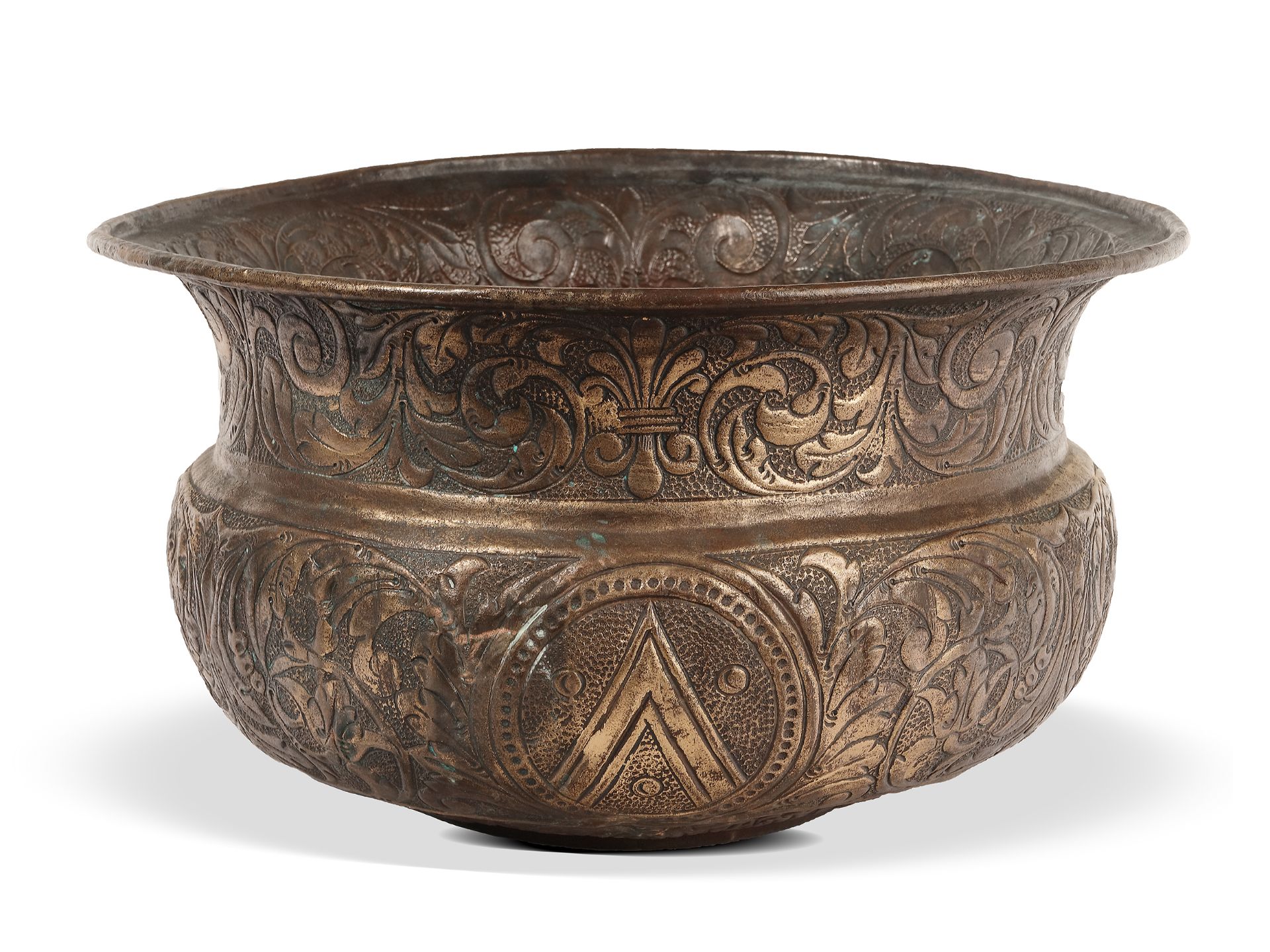 Venetian decorative pot, 
16th / 17th century, 
Copper chased - Image 2 of 5