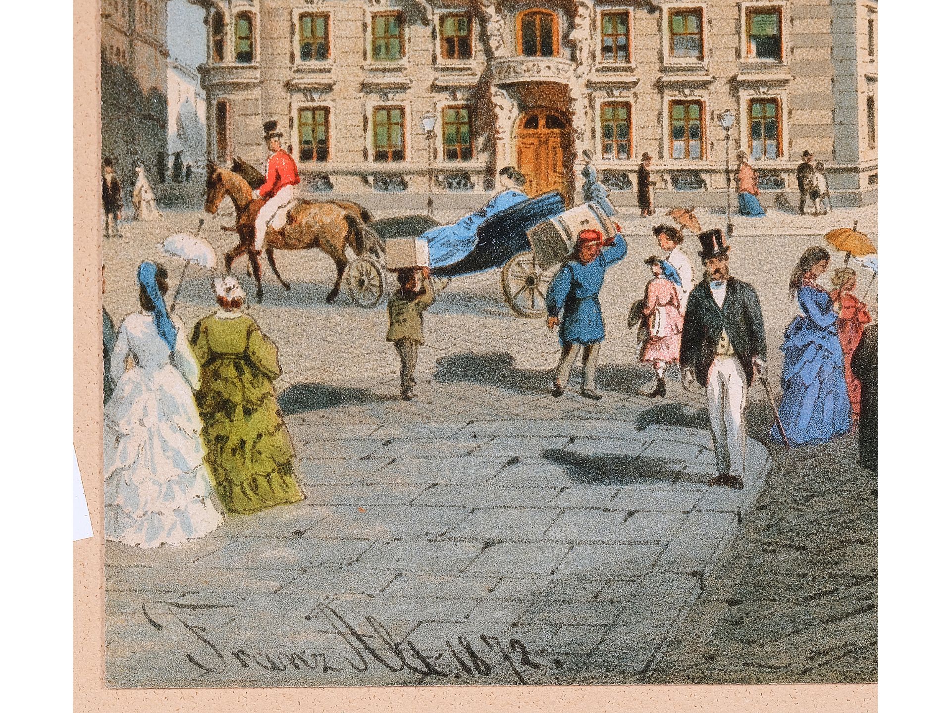 After a watercolor by Franz Alt, 
Vienna 1821 - 1914 Vienna, 
Schwarzenbergplatz - Image 3 of 4