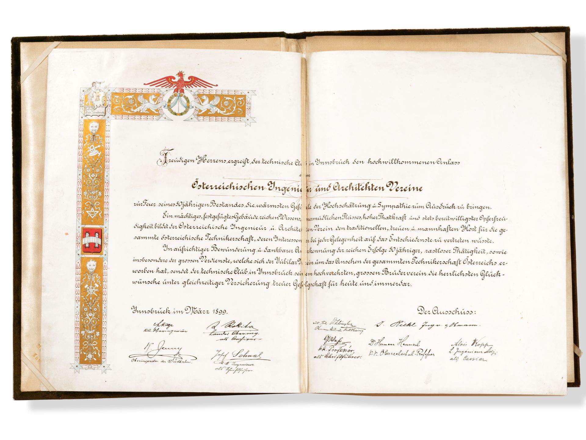 Dokumentenmappe, 
50 Jahre Ingenieur & Architektenverein Innsbruck 1898 - Bild 6 aus 8