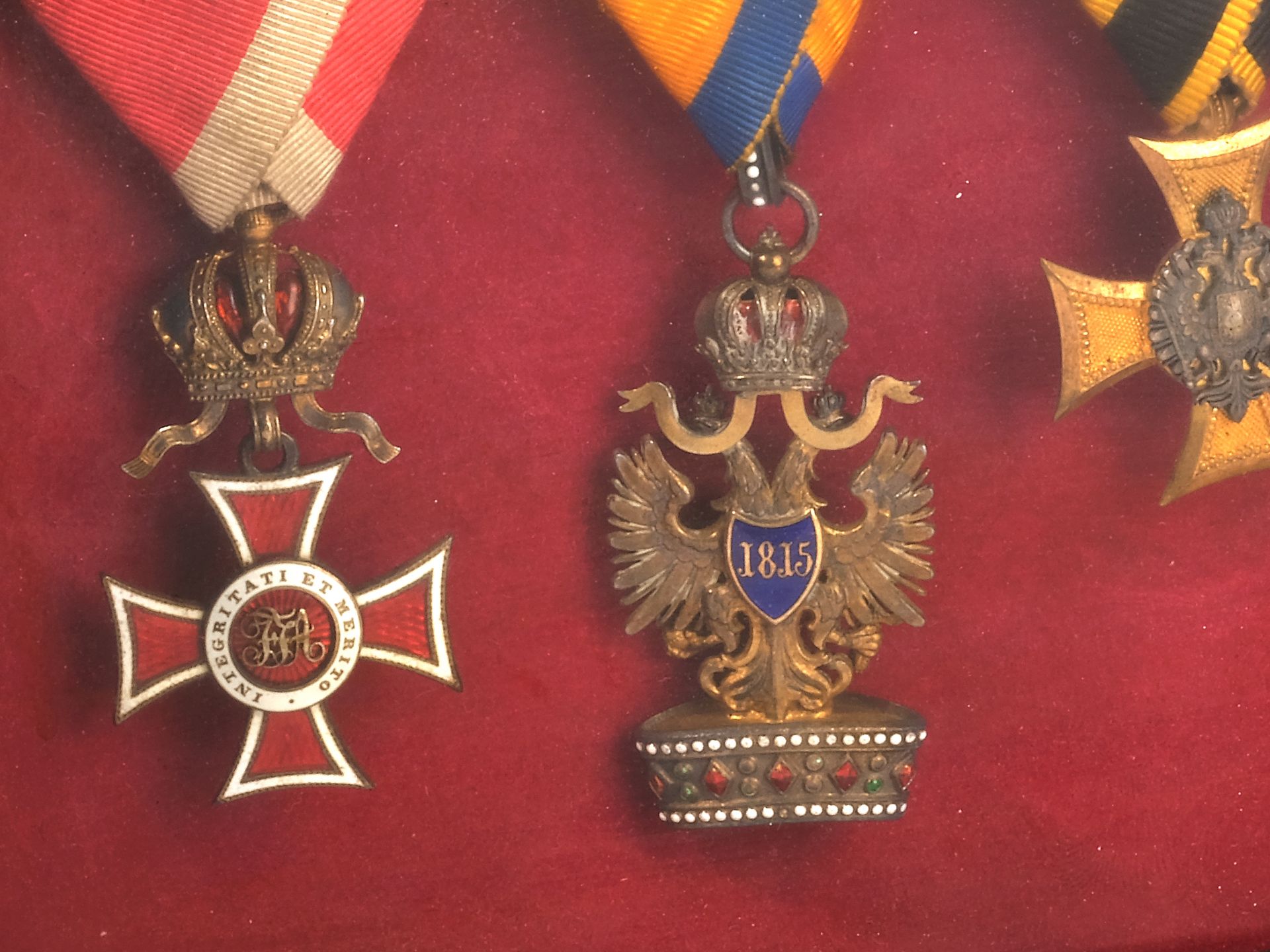 Five medals k. u. k. Monarchy, In a small glass box, Described on the reverse side - Image 3 of 9