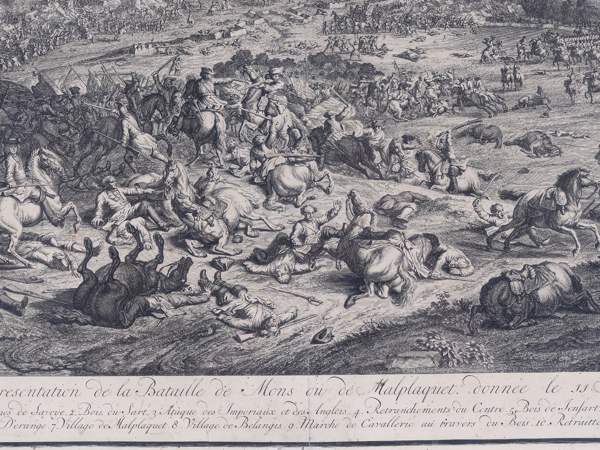 Baroque engraving, 
18th century, 
After a battle scene by Jan van Huchtenburg - Image 5 of 6