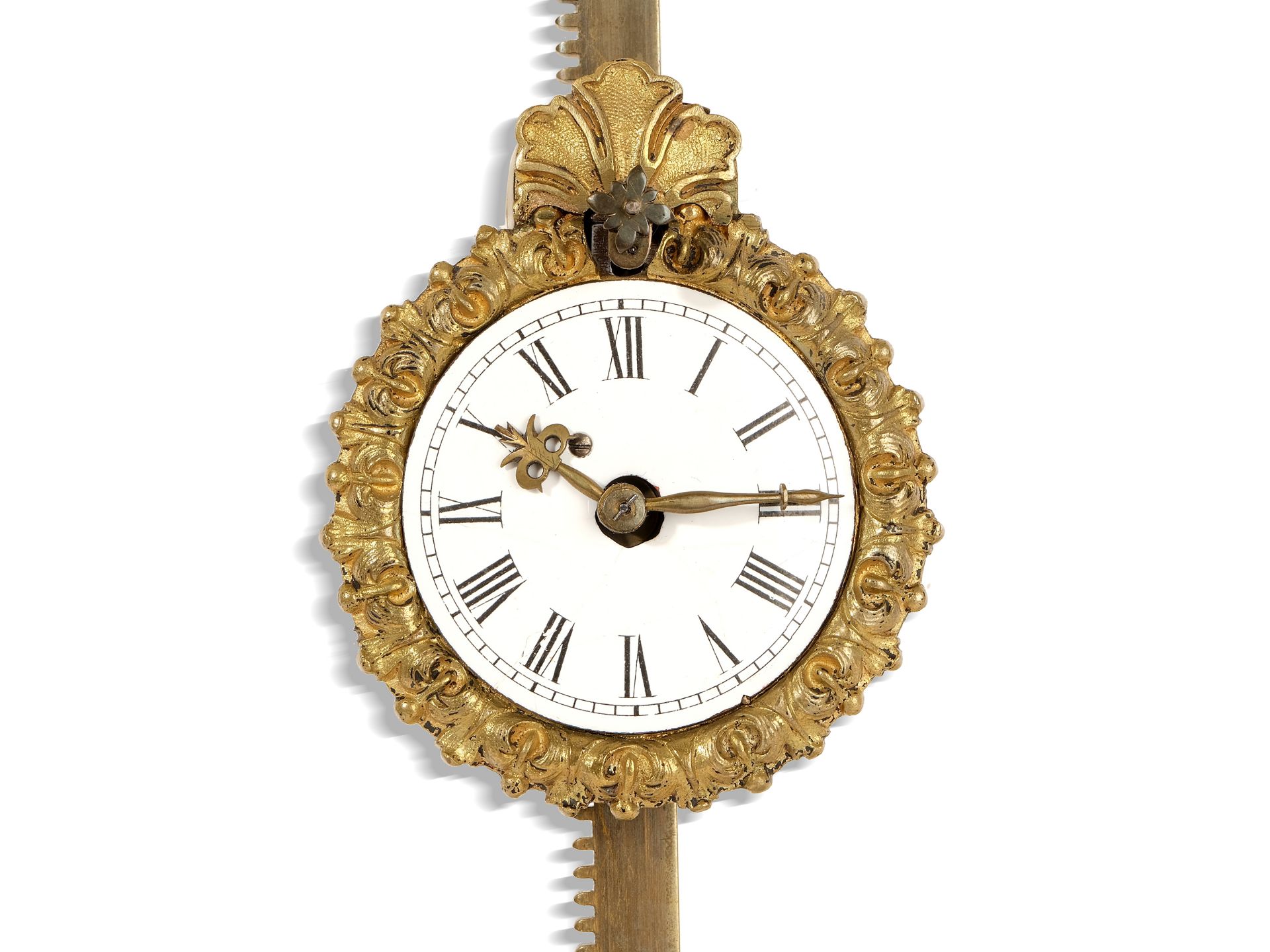 Baroque saw clock, 
South German, 
18th century - Image 9 of 11