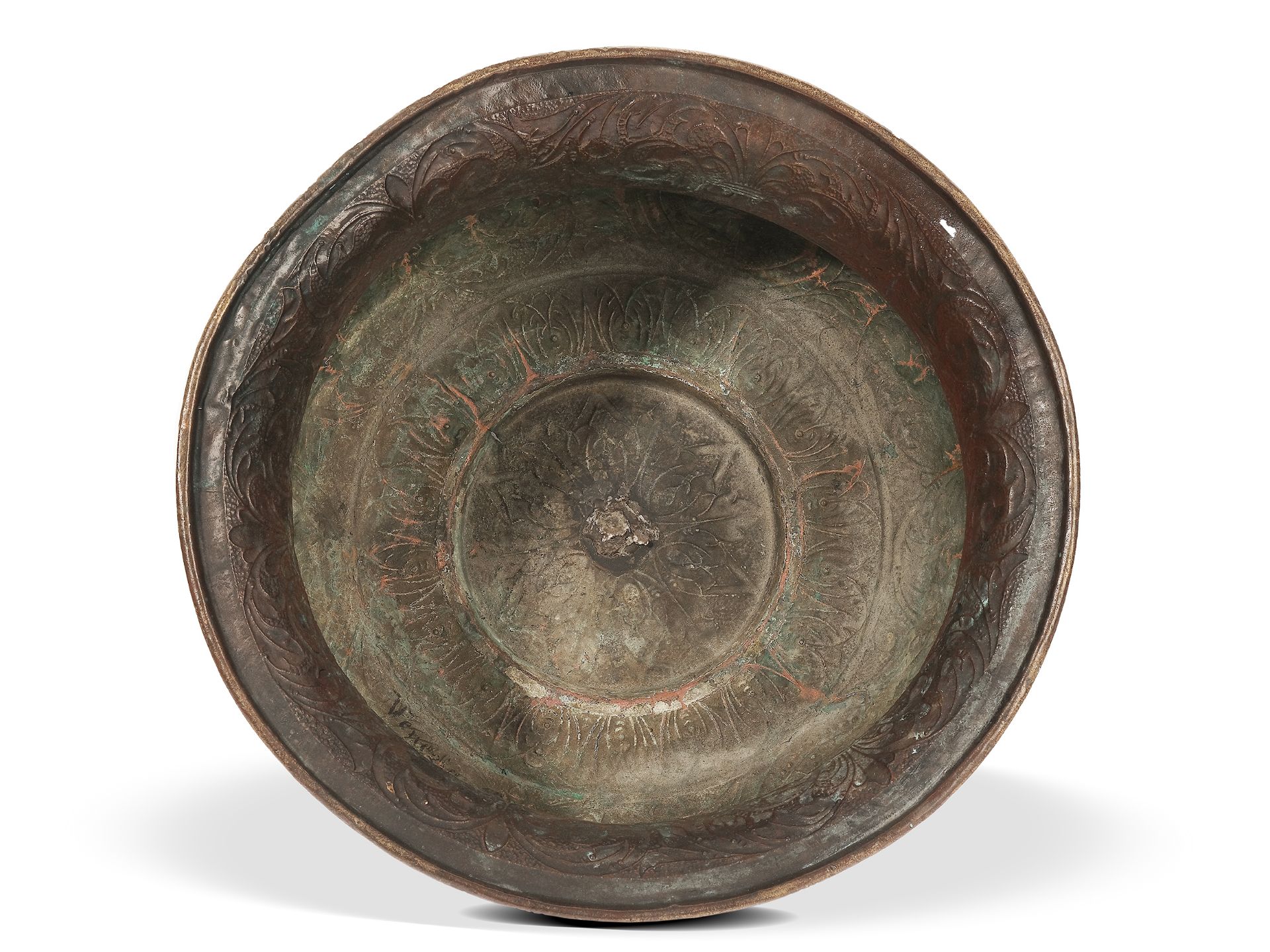 Venetian decorative pot, 
16th / 17th century, 
Copper chased - Image 4 of 5