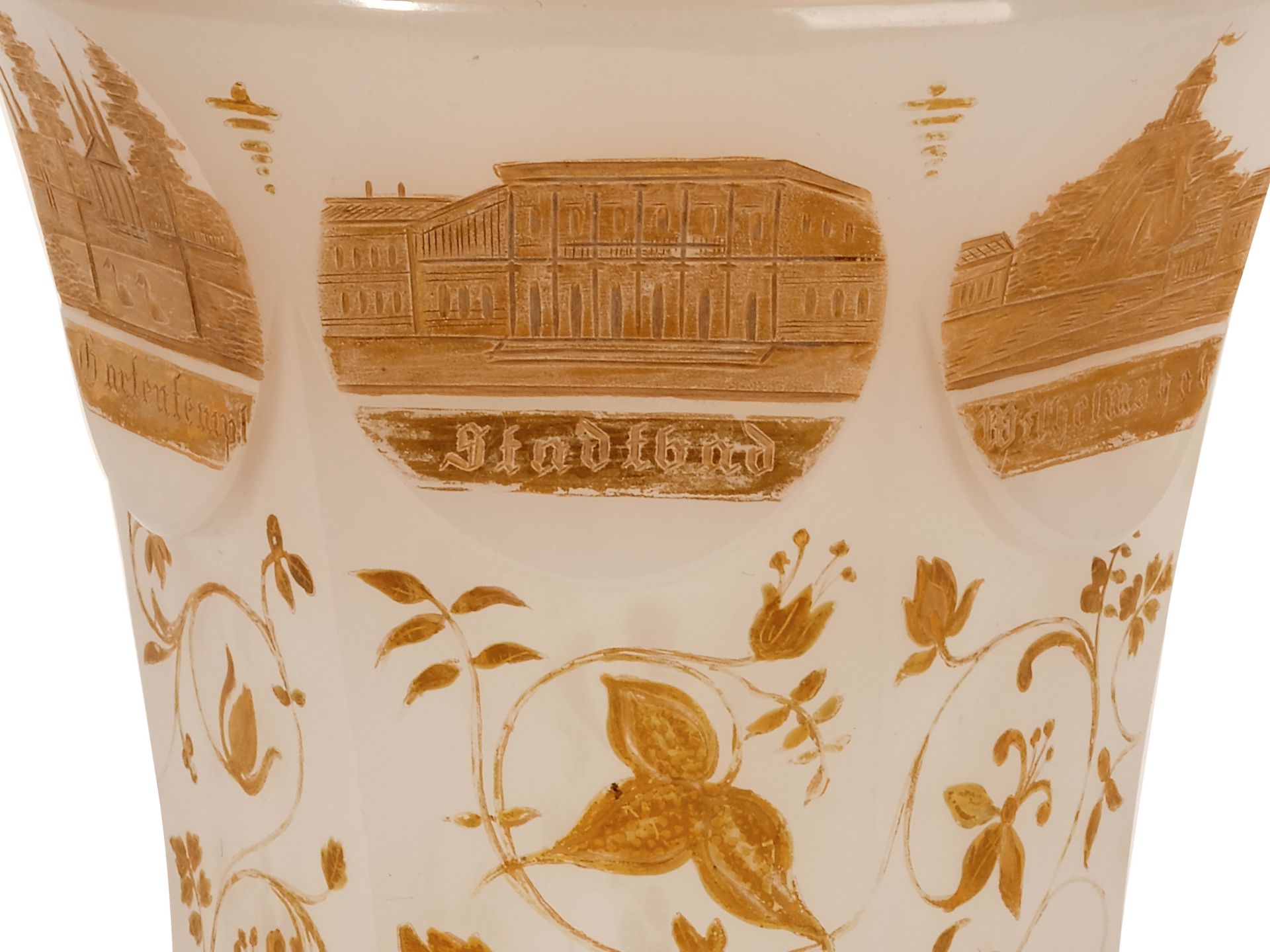 Biedermeier glass cup, 
Ca. 1835/40, 
Views around Teplititz - Image 5 of 6