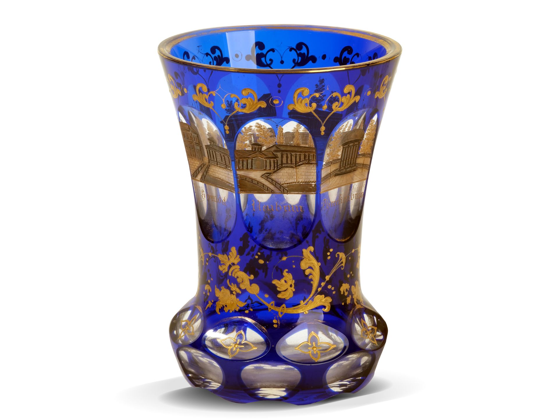 Biedermeier glass cup, 
Ca. 1835/40, 
Views of Karlsbad - Image 2 of 6