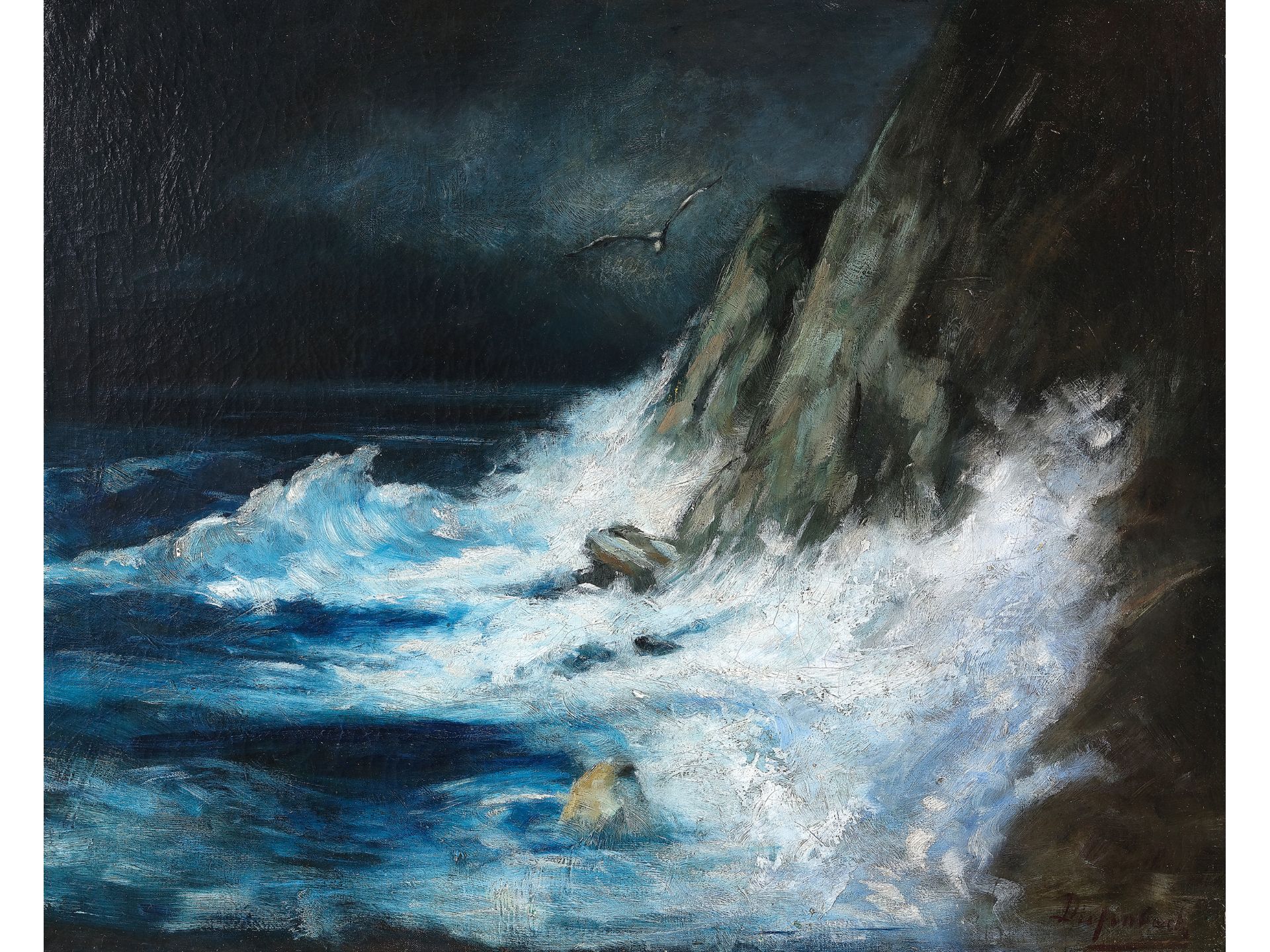 Karl Wilhelm Diefenbach, 
Hadamar 1851 - 1913 Capri, 
Mystische Küstenlandschaft auf Capri