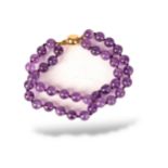 Zweireihiges Armband, Amethyst, 14 kt Goldverschluss