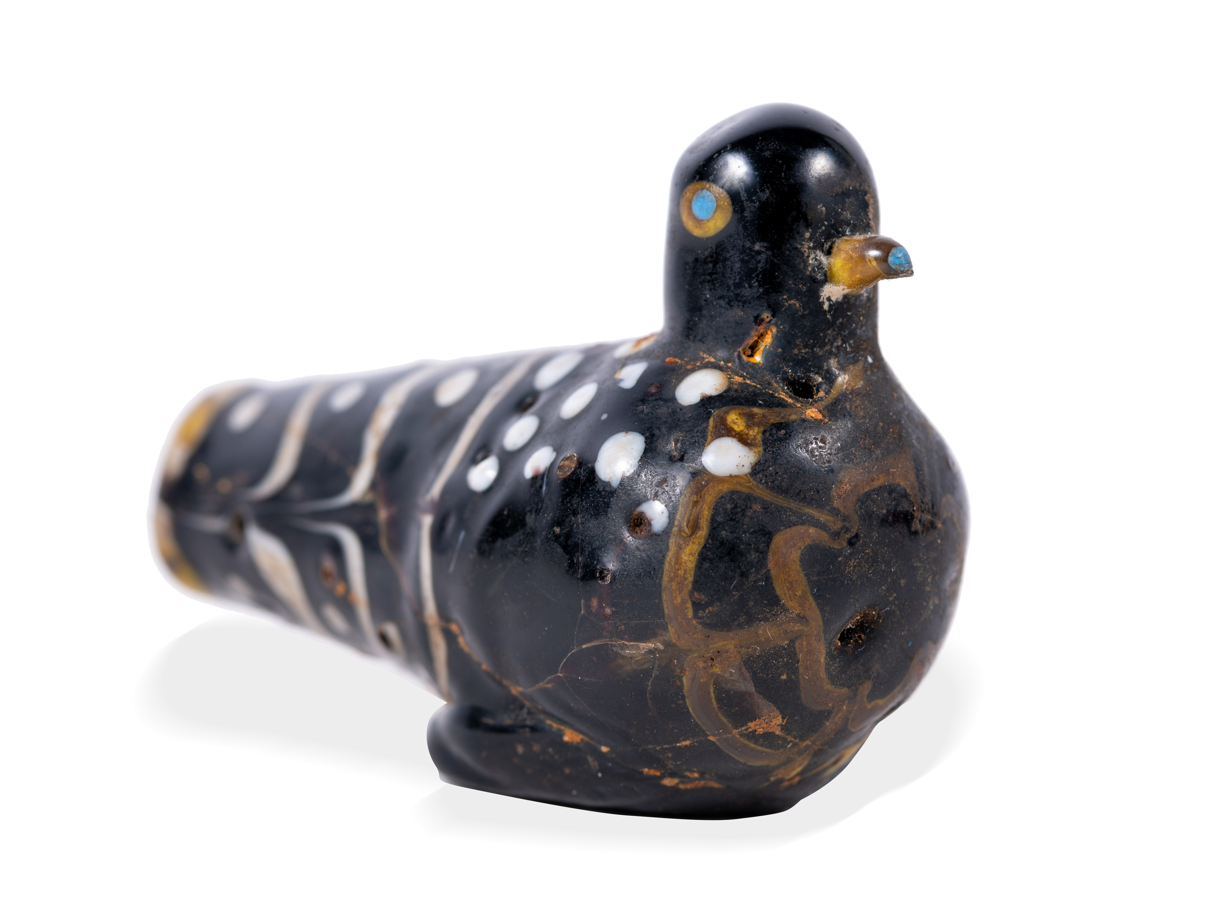 Phoenician sand core glass, In the form of a bird - Image 3 of 4