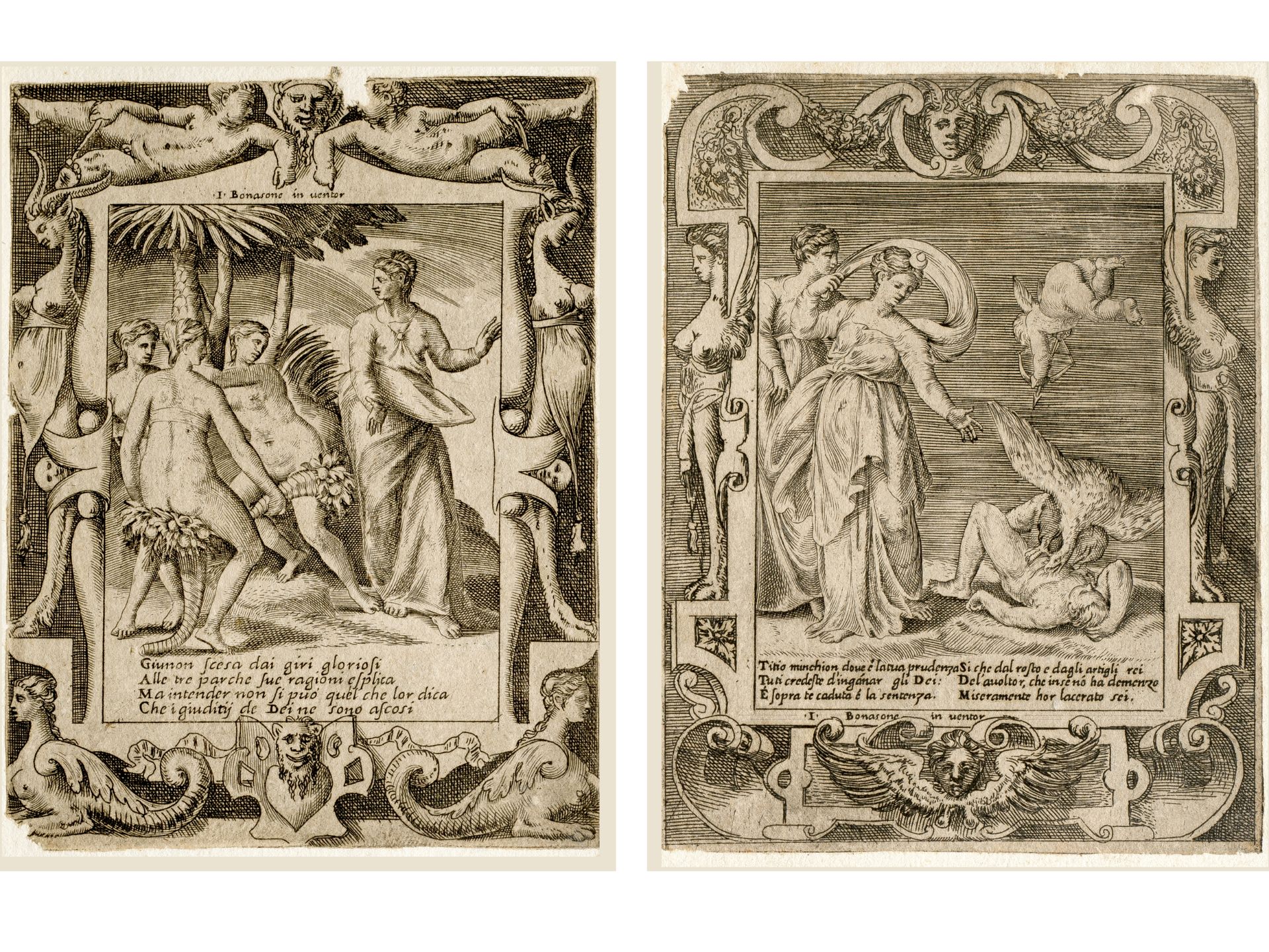 Giulia Bonasone, 1531 - 1574, Vier Kupferstiche aus der Serie - Bild 2 aus 9