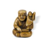 Netsuke, Daikoku als Puppenspieler, Japan