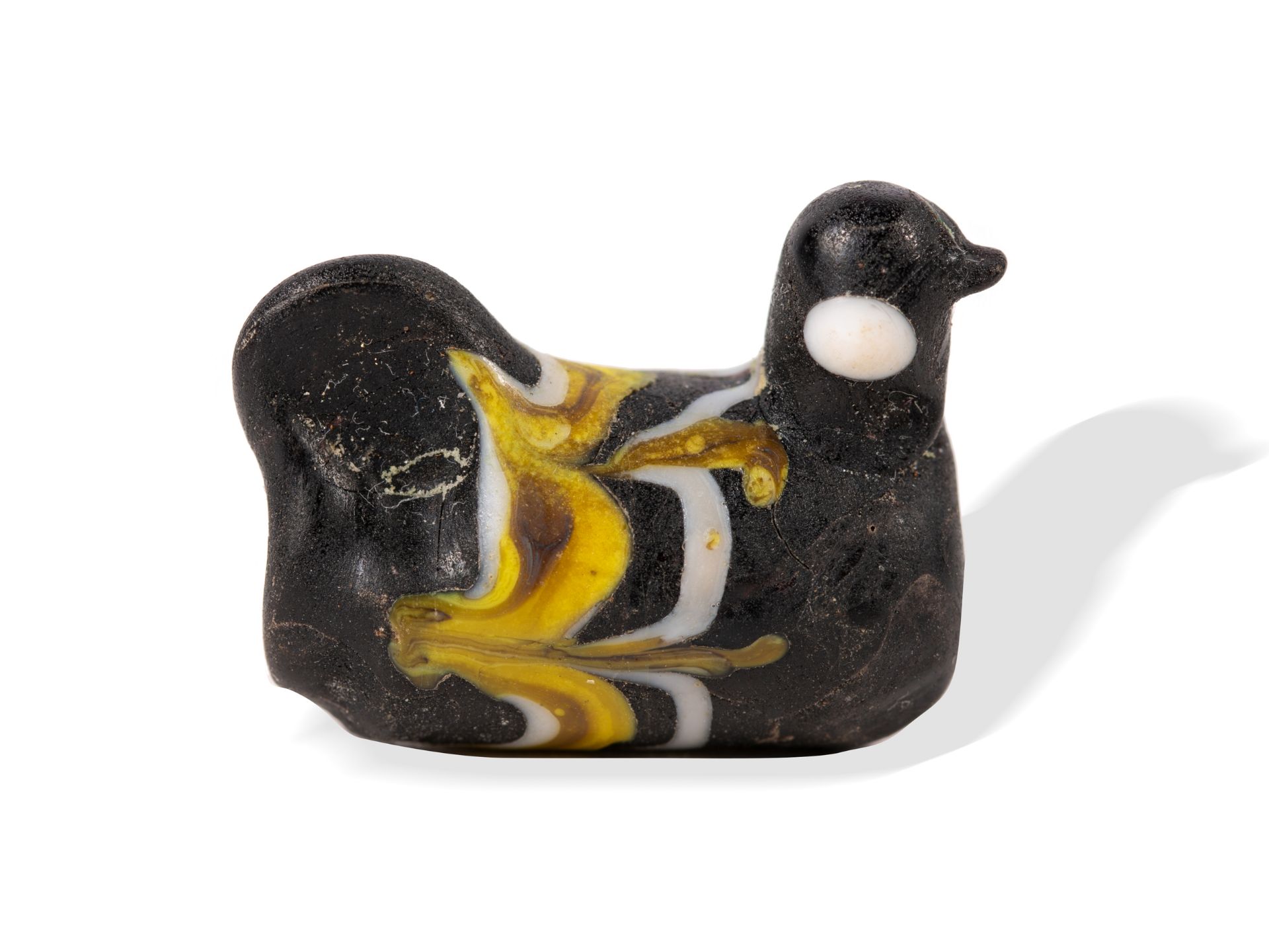 Phoenician sand core glass, Six swimming birds - Image 5 of 9