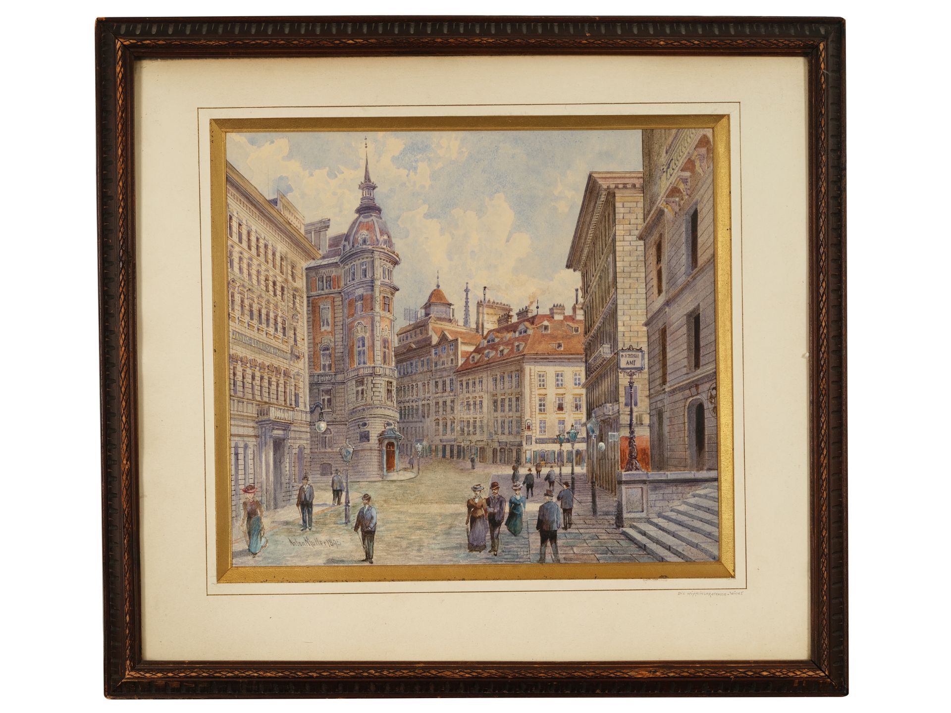 Anton Müller, Wien 1853 - 1897 Wien, Die Wipplingerstraße - Wien I - Bild 2 aus 5