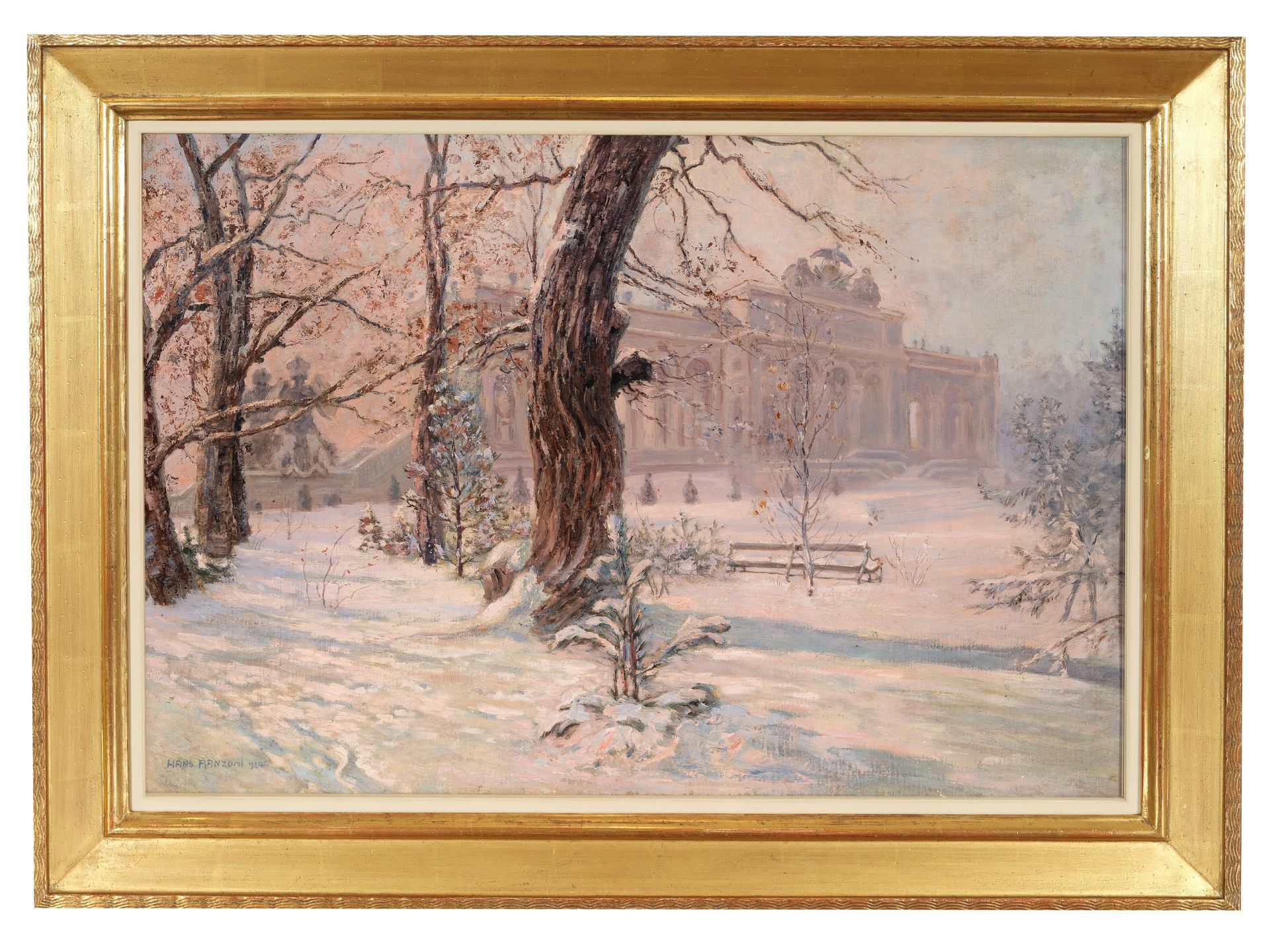 Hans Ranzoni der Ältere, Wien 1868 - 1956 Krems an der Donau, Palais im Winter - Bild 2 aus 5