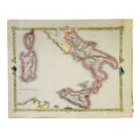 Landkarte, Süditalien, Handkolorierte Lithographie