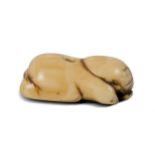 Netsuke, Liegender Mann, Japan