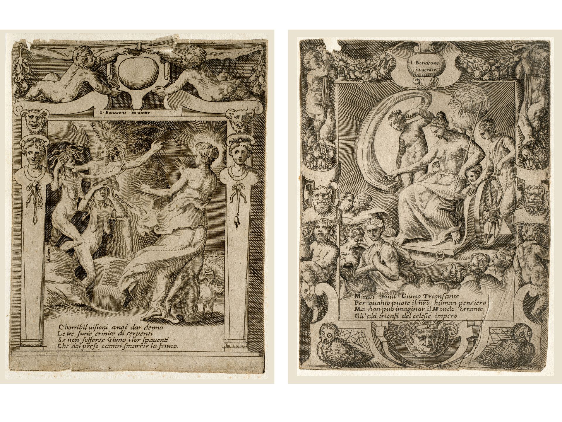 Giulia Bonasone, 1531 - 1574, Vier Kupferstiche aus der Serie - Bild 3 aus 9