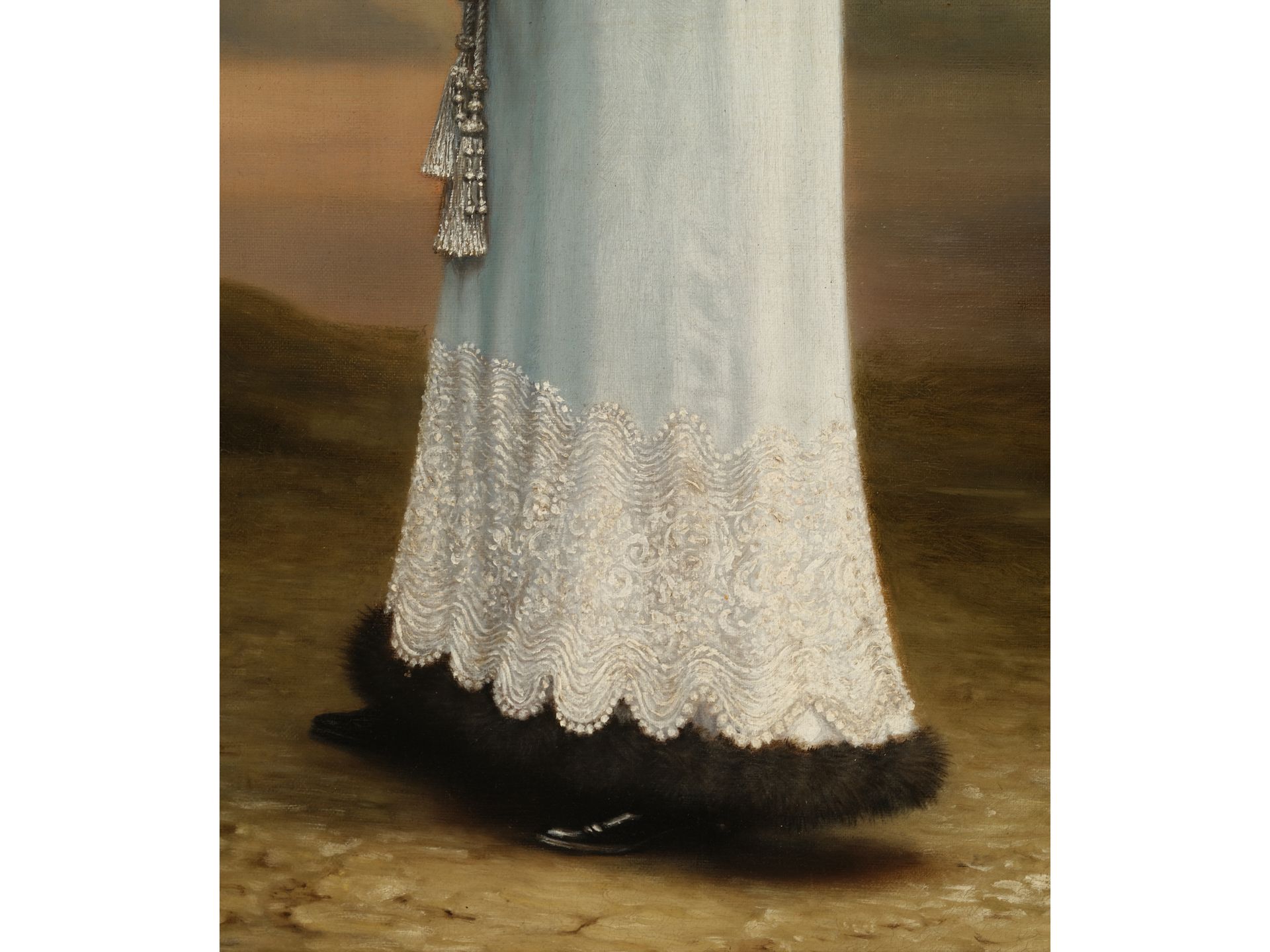 Unbekannter Maler, Portrait einer eleganten jungen Dame, Um 1900  - Bild 4 aus 5