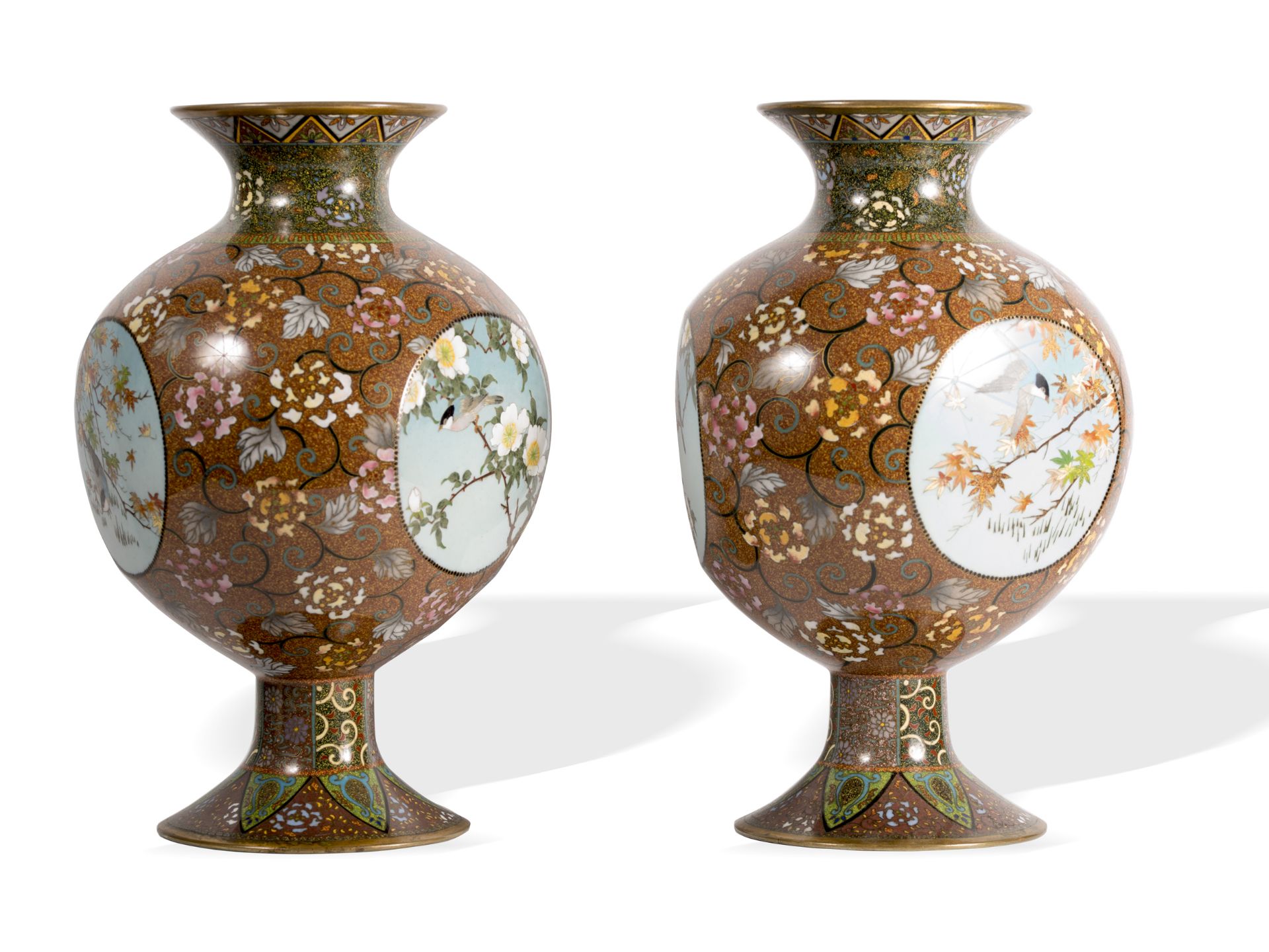 2 cloisonné vases, Asian - Image 4 of 5