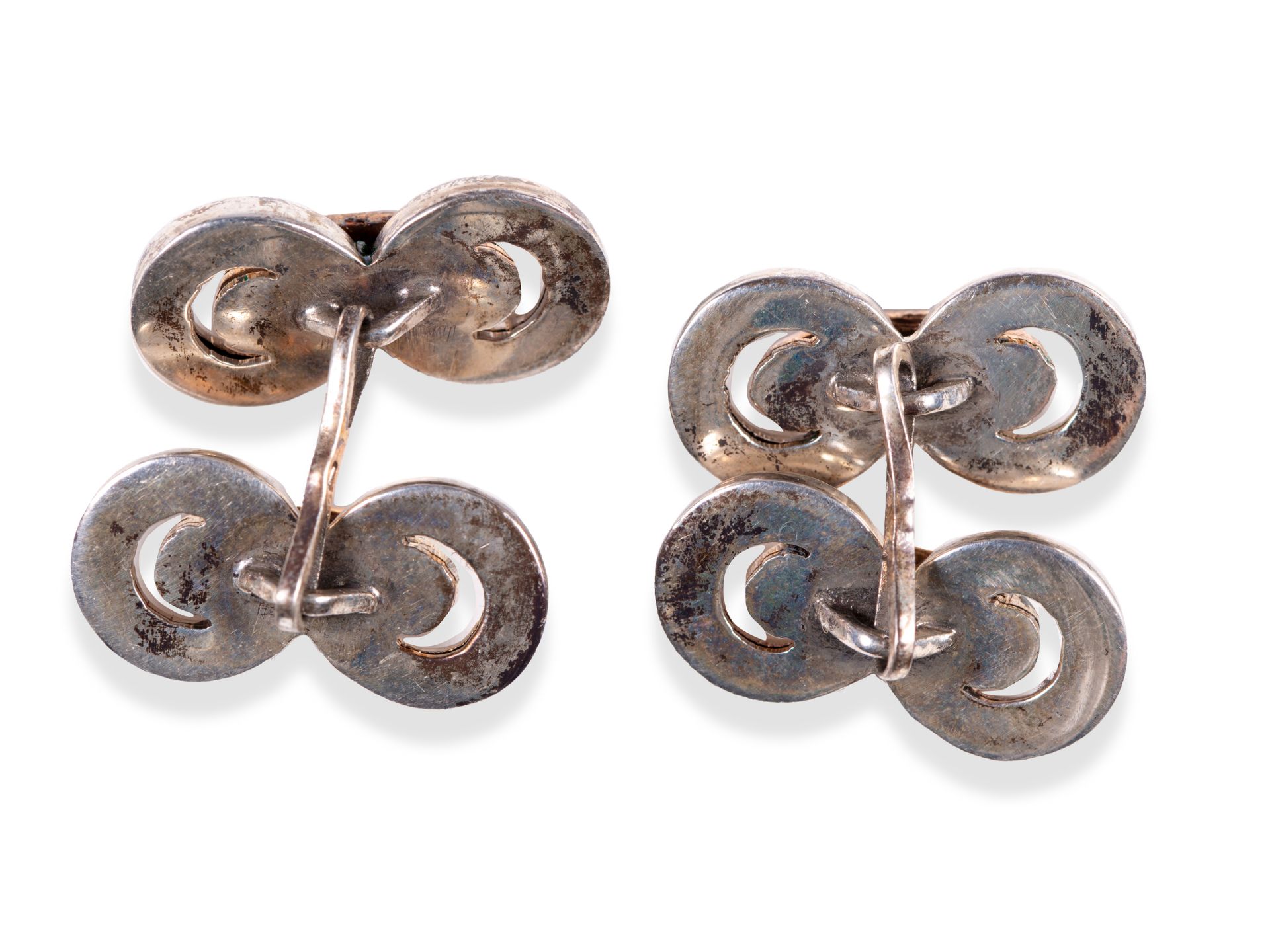 Pair of cufflinks, Silver, In original case - Image 2 of 3
