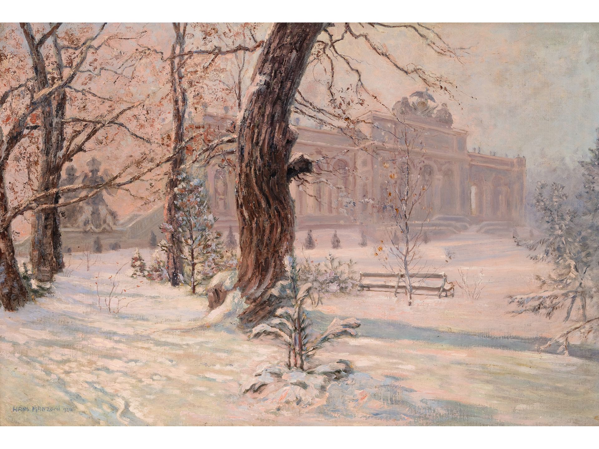 Hans Ranzoni der Ältere, Wien 1868 - 1956 Krems an der Donau, Palais im Winter