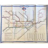 1961/62 London Underground quad-royal POSTER MAP designed by Harold Hutchison. Dated September