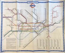1961/62 London Underground quad-royal POSTER MAP designed by Harold Hutchison. Dated September