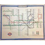 1948 London Underground quad-royal POSTER MAP designed by H C Beck. Interesting transitional issue