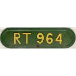 London Transport/London Country RT bus BONNET FLEETNUMBER PLATE from Country Area RT 964. The