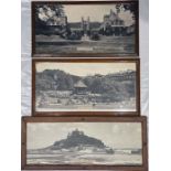 Selection (3) of glazed PHOTO CARRIAGE PRINTS, GWR or BR(W), and comprising St Michael's Mount,