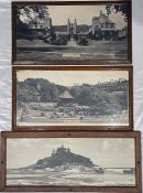 Selection (3) of glazed PHOTO CARRIAGE PRINTS, GWR or BR(W), and comprising St Michael's Mount,