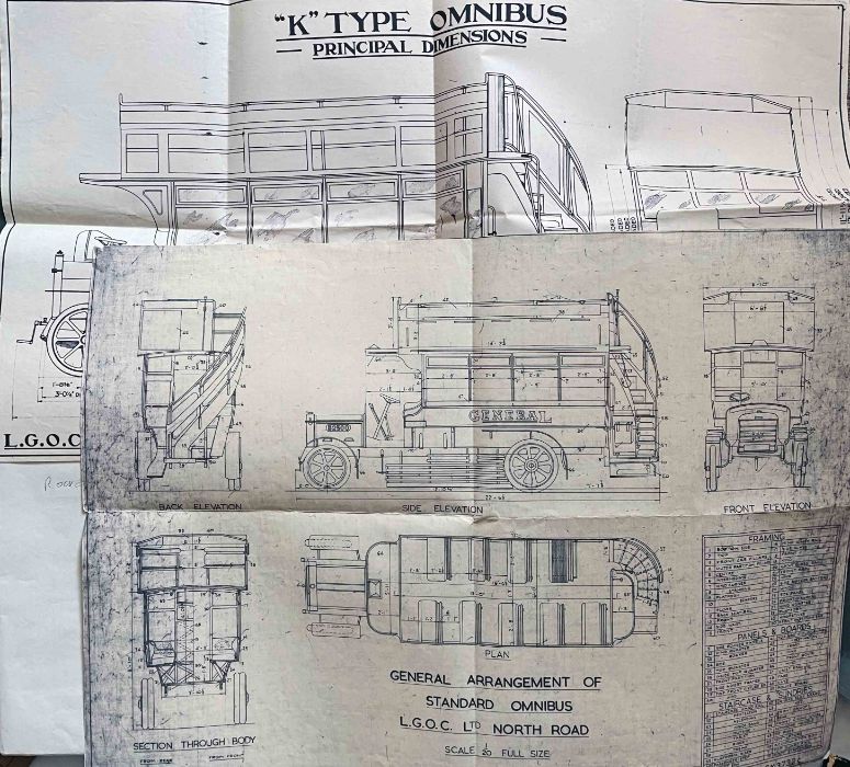 Quantity (36) of bus and rail GENERAL ARRANGEMENT etc DRAWINGS & PLANS (blueprints) including London