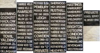 c1980s Maidstone & District DESTINATION BLIND. A lengthy, complete blind in Tyvek material and in