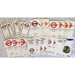 Large quantity (60+) of London Underground diagrammatic, card POCKET MAPS dated from 1965-2013
