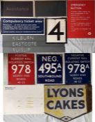 Selection (12) of London Underground enamel, plastic & glass SIGNS (various sizes. all fairly small)