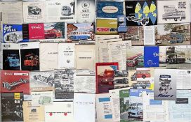 Large quantity (50+) of mainly 1950s/60s bus & coach MANUFACTURERS' BROCHURES, PAMPHLETS,