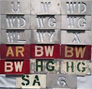 Quantity (17) of London Transport bus GARAGE ALLOCATION STENCIL PLATES for the following: Upton