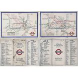 Pair of 1933 London Underground Beck 1st-edition diagrammatic card POCKET MAPS with the famous cover