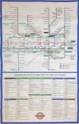 WW2 1944 London Underground double-royal POSTER MAP by H C Beck 'Underground Routes to and from