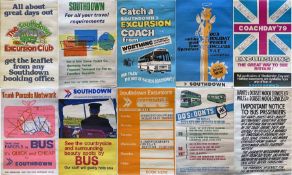 Selection (10) of 1970s Southdown Motor Services etc double-crown POSTERS, mostly for coach