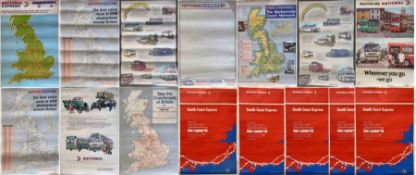 Selection (15) of 1970s National Express double-crown POSTERS with a good variety and some