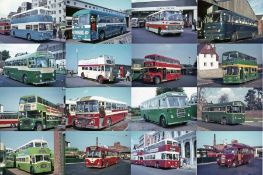 Large quantity (c215) of original 35mm bus & coach COLOUR SLIDES (Agfachrome) of buses and coaches