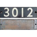 BR(W) locomotive SMOKEBOX PLATE from ex-GWR ROD-class 2-8-0 3012. Built by North British (works no