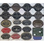 Selection (20) of railway cast-iron medium-size WAGON PLATES including registration plates from