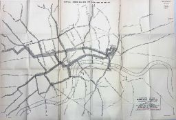 1903 MAP "Diagram of the Omnibus Routes in Central London" for the Royal Commission on London