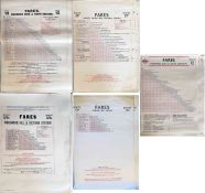 Large quantity (78) of London bus paper FARECHARTS produced in the 1970s for the vintage bus