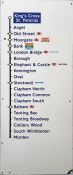 London Underground enamel PLATFORM LINE DIAGRAM from King's Cross St Pancras station showing all the